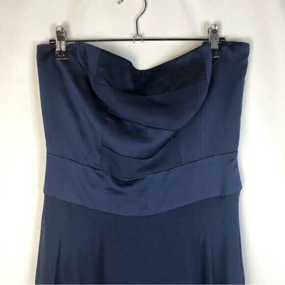 Max and Cleo Navy Blue Strapless Formal A-Line Gown 4 - Picture 3 of 4